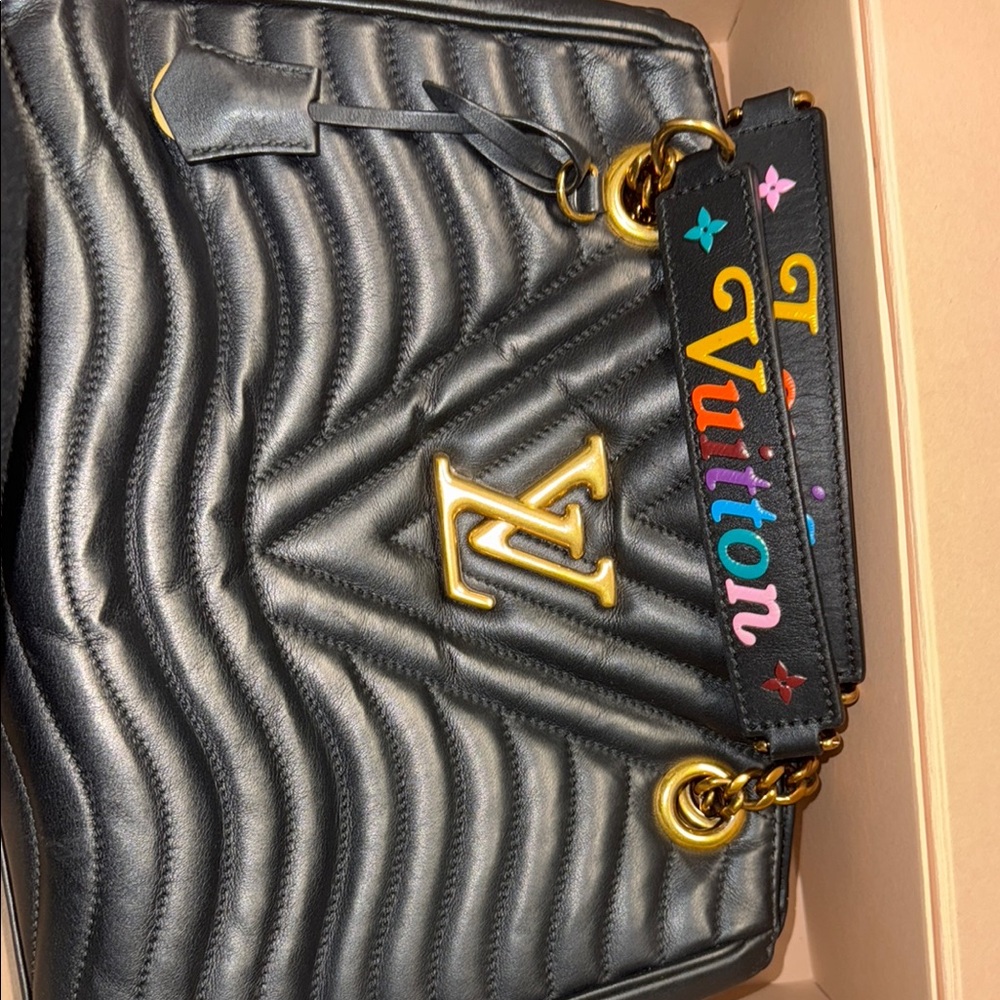 Louis Vuitton Black and Gold Quilted Shoulder Bag